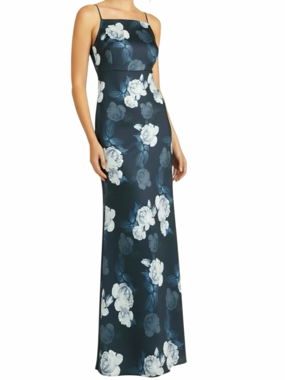 NWT SACHIN + BABI Midnight Glacial Rose Spaghetti-Strap Dress Gown Size 2 - Picture 2 of 5
